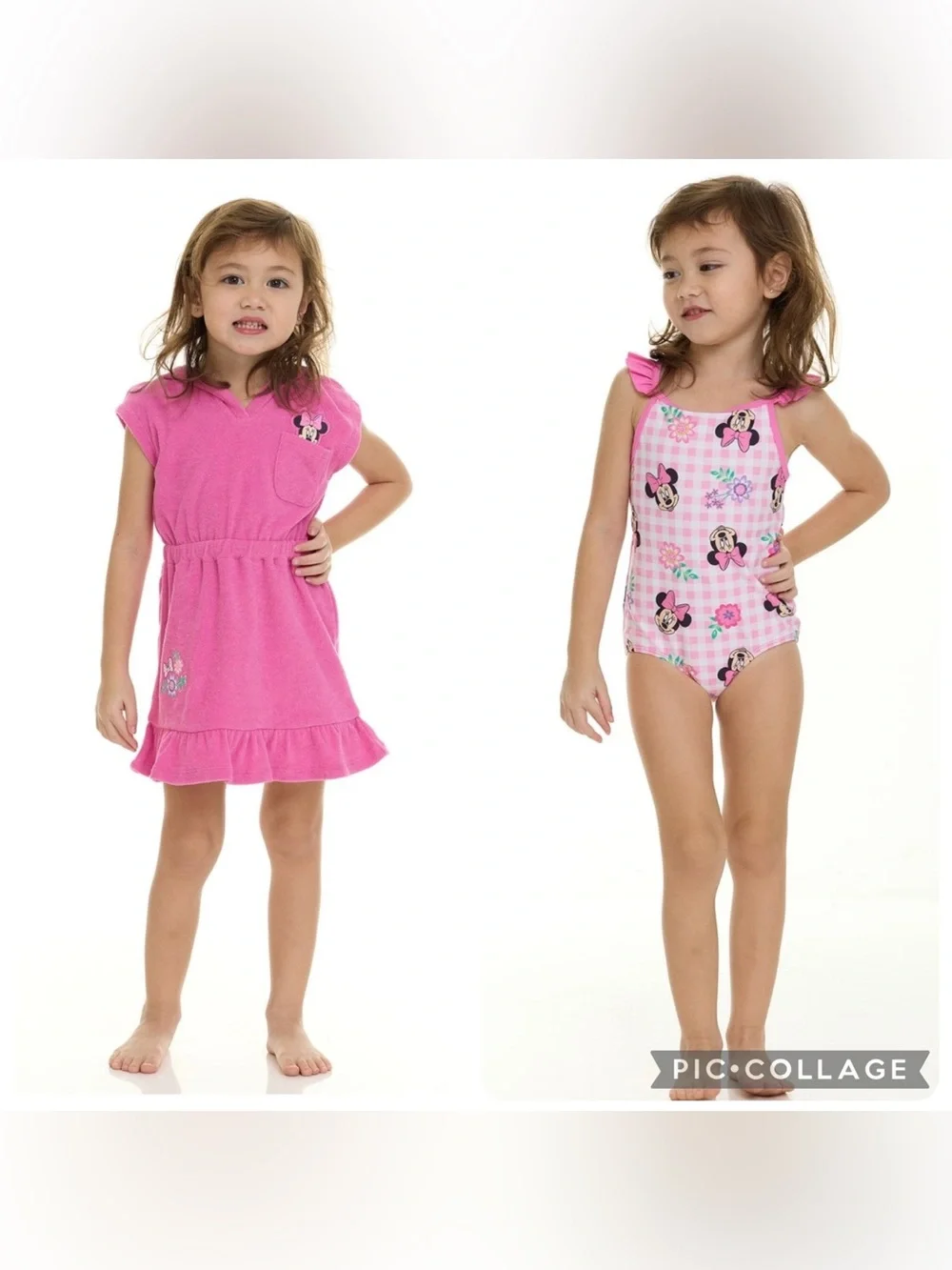 NWT - Toddler Girls Minnie Mouse 2-Piece Cover Up and Swimsuit Set